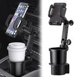 Reswish Car Cup Holder Phone Mount, Universal Auto Cell Phone Stand with Drink Expand Cup Holder,2 in 1 Multifunctional Car Cup Holder Expander with 360° Rotation Phone Mount