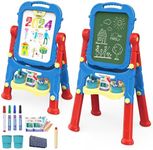 PicassoTiles All-in-one Kids Art Easel Drawing Board, Chalkboard & Whiteboard with Art Accessories, Toddler Toys, Children Learning Tools - Gift for Age 3 to 8 Years Old Kids, Boys, Girls, PBT02