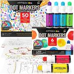 ARTEZA Kids Dot Markers and Activity Book, 6 Nontoxic Bingo Daubers