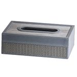 Spread Spain® Riggiani Modern Leatherite Tissue Box Cover, Rectangle Facial Tissue Box Holder, Napkin Dispenser Box For Bathroom, Home, Office and Restaurant, 9.8"(L) x 5.9"(W) x 3.1"(H) - GREY