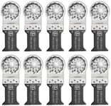 Fein StarLock E-Cut Long-Life Oscillating Saw Blade - Medium Waisted Shape 1-3/8" Width for All Woods, Drywall and Plastics - Fits Most Multitools - 10-Pack - 63502160290