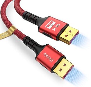 Dbilida VESA Certified DisplayPort 2.1 Cable 6.6ft, 16K DP 2.0 Cable Supports 80Gbps, 16K@60Hz, 8K@120Hz, 4K@240Hz/165Hz, 2K@360Hz HDR, HDCP2.2, 3D, ARC for TV, Gaming Monitor