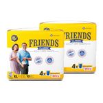 Friends Classic Adult Diapers Pants Style - 20 Count (Extra Large) with odour lock and Anti-Bacterial Absorbent Core- Waist Size 30-56 inch ; 76-142cm