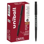 Uni-Ball Onyx Rolling Ball Pen -0.5 mm Pen Point Size -Black Ink -12/Dozen