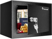 Bonsaii Safe Box with Key, Steel Construction Money 6.6L Small Safe Box for Home, Security for Cash Jewelry, 17x23x17 CM