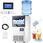 Commercial Ice Maker Machine, 140Lbs/24H, 22Lbs Storage Bin, 2-Way Add Water, 0.9Inch Thick Ice Cube Ice Machine Automatic Cleaning Function Ideal for Home, Bar, Hotel, Restaurant