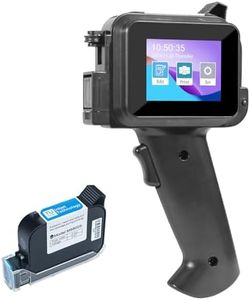 ZHONGMIN Handheld Inkjet Printer with 42ml Quick-Drying Ink Cartridge, 0.5 Inch Nozzle Ink Jet Coding Machine for EXP Date/Batch Number/QR Code/Barcode/Logo/Text (ZM-C12mini) (Black)