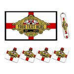 Personalised Northern Ireland Flag Bar Runner Mat, Matching Bottle Opener and 4 x Drinks Coasters Gift Set - Northern Irish Home Bar Accessories Beer Mats for Football Sport Fans - ADD YOUR TEXT