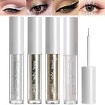 Jutqut Glitter Liquid Eyeliner Glitter Eyeshadow w/Tear Drop Shimmer Metallic Eye Liner, Long Wearing, Opaque Loose Glitter Glue for Crystals Eye Glitter Makeup With Diamond Sparkling sheen