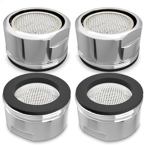 4Pcs Bathroom Faucet Aerator Replacement with Brass Shell - Kitchen Sink Aerator Faucet with Gasket - Kitchen Faucet Aerator Male Thread 15"/16" 24mm Bathroom Sink Aerator 2.2 GPM Faucet Aerator