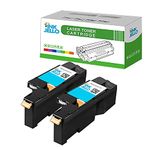 InkJello Compatible Toner Cartridge Replacement for Dell 1250 1250c 1350 1350cnw 1355 1355cn 1355cnw C1760 C1760nw C1765 C1765nfw DELL1250C (Cyan, Double-Pack)