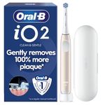Oral-B iO2 Electric Toothbrush for Adults, 1 Handle, Calm Pink - 1 Gentle Care Brush Head, Travel Case, Travel Refill Holder, Designed by Braun, UK Two Pin Plug