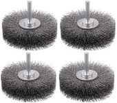 Rocaris 4 Pack Wire Wheel Brush Wire Wheel Brush for Drill Attachment, 3 Inch Heavy Duty Wire Brushes Removal Paint Rust & Corrosion, 0.0118" Carbon Steel Wire, 1/4in Shank, 20000RPM