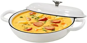 Cast Iron Dutch Oven - 3.8 Quart Dutch Oven Pot with lid White, Heavy Duty Enameled Cast Iron Braiser Dual Handles Porcelain for Family or Friends Gifts