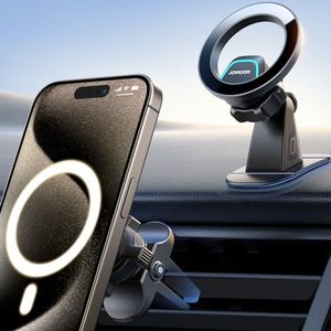 JOYROOM Soporte Movil Coche MagSafe 2 en 1, Soporte Magnetico Movil Coche con 20 X N55 imanes, Iman Coche Movil para iPhone 16 15 14 13 12 y Funda MagSafe