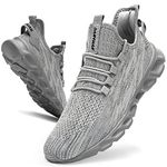 Linenghs Mens Running Trainers Walking Tennis Sports Shoes Gym Casual Ligthweight Sneakers Grey 8