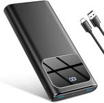 Power Bank, Portable Charger 10000mAh with PD 15w Fast Charging, 4 Outputs 3 Inputs with Built in TypeC, USBA Battery Pack, Compatible with iPhone 17 16 15 14 Pro Max Samsung Android Cell Phone etc