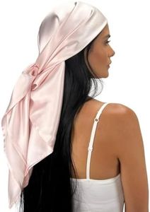 100% Pure Mulberry Silk Head Scarf | Women's Hair Wrap for Sleeping at Night | Maintains Style, Reduces Frizz, Aids Growth - Pink