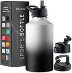 Triple-Insulated Stainless Steel Water Bottle with Straw Lid - Flip-Top Lid - Wide-Mouth Cap (64 oz) Insulated Water Bottles, Keeps Hot and Cold - Sports Canteen Water Bottle