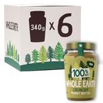 Whole Earth • 100% Original Crunchy Peanut Butter • Nothing but Peanuts • Nut Spread Made with 100% Natural Ingredients • No Added Sugar • High Protein • Gluten Free • Vegan Friendly • 340g x 6 Jars