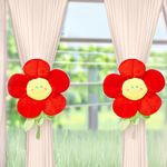 Flower Curtain Tiebacks Set of 2 - Versatile, Durable, and Stylish | Organize and Beautify Your Space | Multicolor Cartoon Curtain Holder | Suitable for Home, Office, and Outdoor Décor