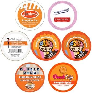 Perfect Samplers Pumpkin Spice Coffee Pods Variety Pack, Medium Roast Coffee for Keurig K Cups Machines, Pumpkin Coffee Pods Sampler, 30 Count