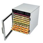 TAIMIKO 6/10 Trays Commercial Food Dehydrator Machine Stainless Steel Digital Adjustable Timer 30-90 C° Temperature Control,Visible Window,LED Touch Panel,Drying Fruit,Meat and Vegetables(10 Trays)