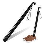TYGA STORE Shoe Horn Extra Long Handled 23 inches, 58cm, Comfortable, Elongated Footwear Fitter (For Men & Women) (Black, 1)