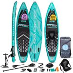 Aqua Spirit Barracuda ISUP/Kayak Inflatable Stand Up Paddle Board 2025 | 10'6x32”x6” | Complete Conversion Kit with Paddle, Backpack and more accessories | Adult Beginner/Expert | Green