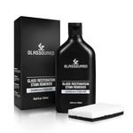 GLASSGUARD Glass Restoration Stain Remover to Clean Shower Doors - Glass Cleaner for Hard Water Stains, Water Spot, Soap Scum & Limescale - Tile & Bathtub Spot Cleaner with A Scouring Pad - 250ML