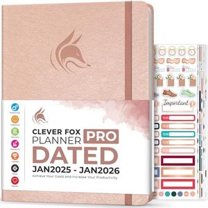 Clever Fox Planner PRO Dated (Jan 2025–Jan 2026) Weekly & Monthly Life Planner to Increase Productivity, Time Management and Hit Your Goals – Organizer, Gratitude Journal – A4 Size (Rose Gold)