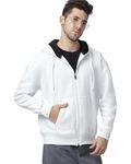 BE SAVAGE Long Sleeves Oversized Hooded Neck Zipper Baggy Hoodie Drop Shoulder Jacket for Men's |2XL, White