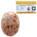 Certified Sunstone Crystal Palm Pebbles Stones for Anxiety Stress Relief Massage - AAA Grade Original Healing Gemstone Agate Palm Stone for Yoga Meditation Spiritual Reiki Feng Shui