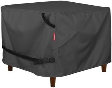 Porch Shield Patio Ottoman Cover - Waterproof Outdoor Square Side Table Covers – 31L x 31W x 18H inch, Black