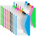 15 Pack A4 Punch Pocket Clear Strong Document Wallets,Punched Pocket Folders Dividers File Popper Poly Plastic Wallet,5 Color Punch Pockets Extra Capacity