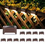 Solpex Solar Deck Lights 12 Pack Waterproof for Outdoor Stairs, Step, Fence, Yard, Patio, and Pathway(Warm White)