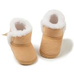 Meckior Infant Baby Boys Girls Winter Snow Boots Mid Calf Warm Fleece Anti-Slip Soft Sole Toddler Prewalker Outdoor Boots Newborn Nursling Crib Shoes