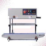 SONIC INDUSTRIES Mild Steel Body FR-900 Automatic Continuous Band Sealer vertical Plastic Bag Sealing Machine.