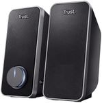 Trust Arys 2.0 PC Speakers, 28 W Peak Power, 3.5 mm Aux, USB Powered, Volume Control, Headphone Connection, Stereo Computer Speaker Set for Desktop, Laptop, Tablet, Phone - Black [Amazon Exclusive]