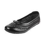 Metro Womens Leather Black Ballerinas (Size (6 UK (39 EU))