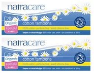 Natracare Organic Cotton Tampons Super Plus Non Applicator, 2 Pack (2 x 20)