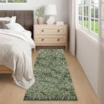 Amazon Brand - Umi Hawai Ultra Soft Microfiber (2x5 Feet) Runner - Green- Soft, Non Slip, Washable -Rug for Bedroom, Living Room