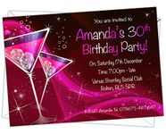 D&L Designs Ltd Personalised Birthday Party Invitations Invites 18th 21st 30th 40th 50th 60th 70th 80th BA 047 (Pack of 52)