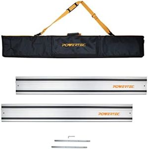 POWERTEC 71550 110" Track Saw Guide Rail Kit for Makita or Festool Track Saw| Includes 2x55 Guide Rails/Protective Guide Rail Bag/Rail Connectors