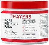Thayers Salicylic Acid Face Toner Pads, With With Hazel, Hyaluronic Acid, No Alcohol, Glass Skin, Reduce Pores, Improve Dullness, 8 Hour Hydration, For Combination Skin, Vegan, Cruelty Free, 60 Pads