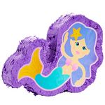 Mermaid Pinata for Girls Under the Sea Birthday Party Decorations (Small, 40.1 x 29.2 x 7.9 cm)