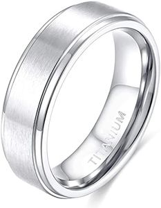 Zakk Men's Women's Titanium Engagement Rings Wedding Rings Brushed Silver 4 mm 6 mm 8 mm, Titanium