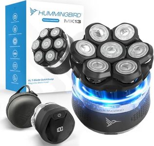 HUMMINGBIRD MK13 Premium Head Shaver, 7 Blade Electric Razors for Men, Cordless USB-C Rechargeable Wet & Dry Electric Head Shavers for Bald Men, Waterproof Skull Shaver, LED Display, Travel Case