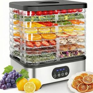 Homodoskey Food Dehydrator Machine, 8 BPA‑Free Trays Food Dryer, Adjustable 72H Timer & Temperature Levels F1-F3 (35‑70°C), Kitchen Drying Machine for Fruit, Vegetable, Meat, Healthy Snack, Dog Treats