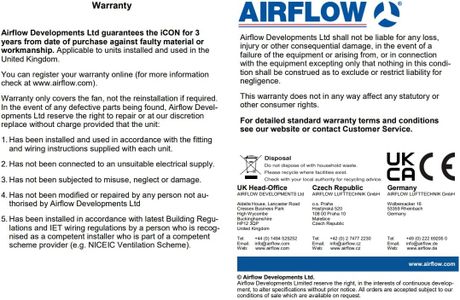 Airflow iCON 15 Bathroom Extractor Fan – Compact Quiet Ventilation